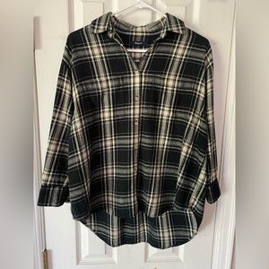 Madewell 3/4 Sleeve Flannel Shirt. Size S